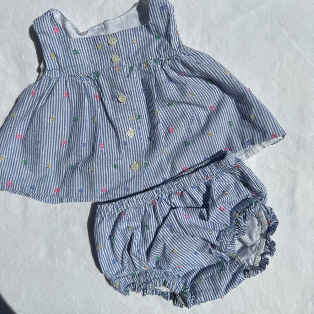GAP Blue Diaper Cover with Ruffled Edges